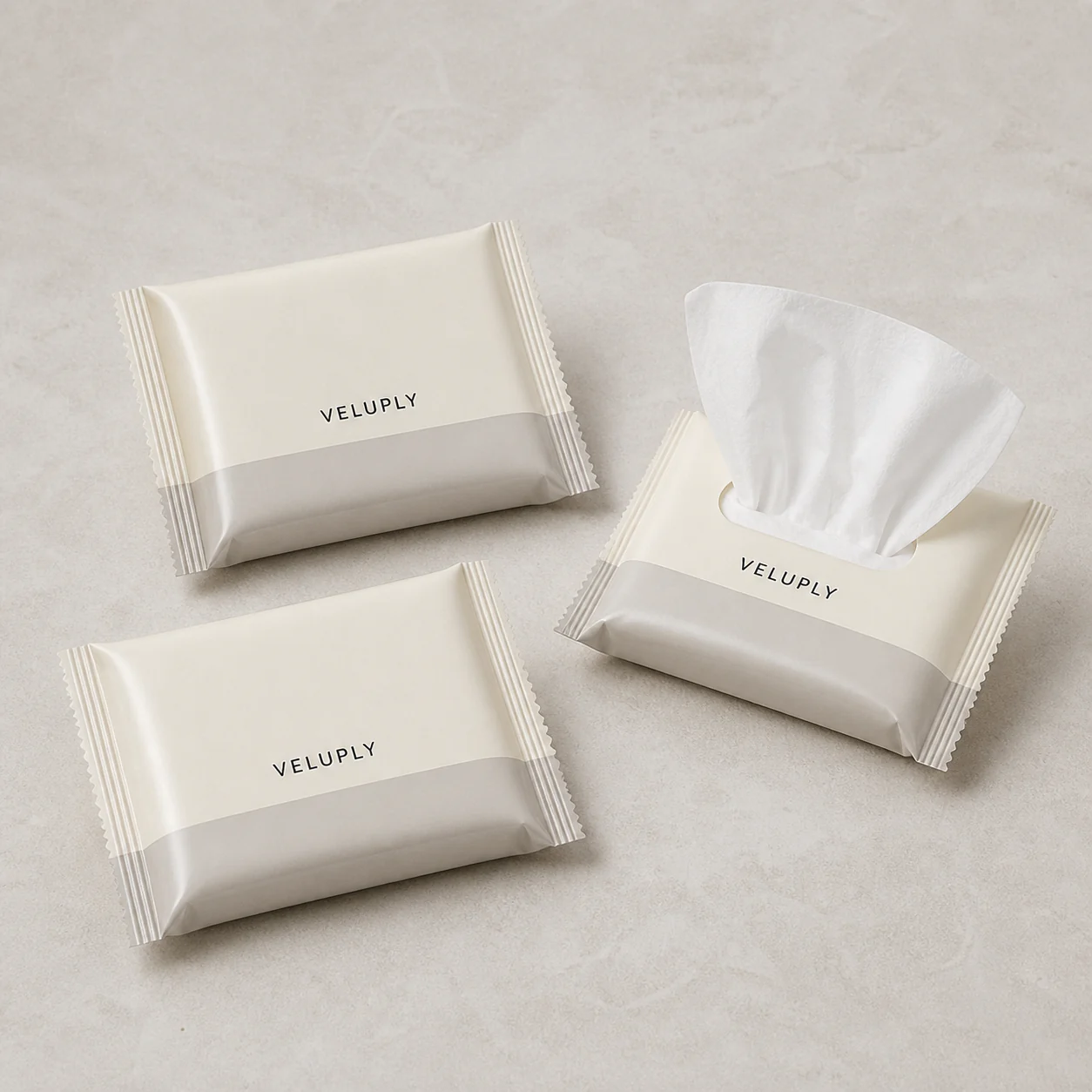 VELUPLY-branded Pocket Tissue visual developed from matched source product 1600685528994